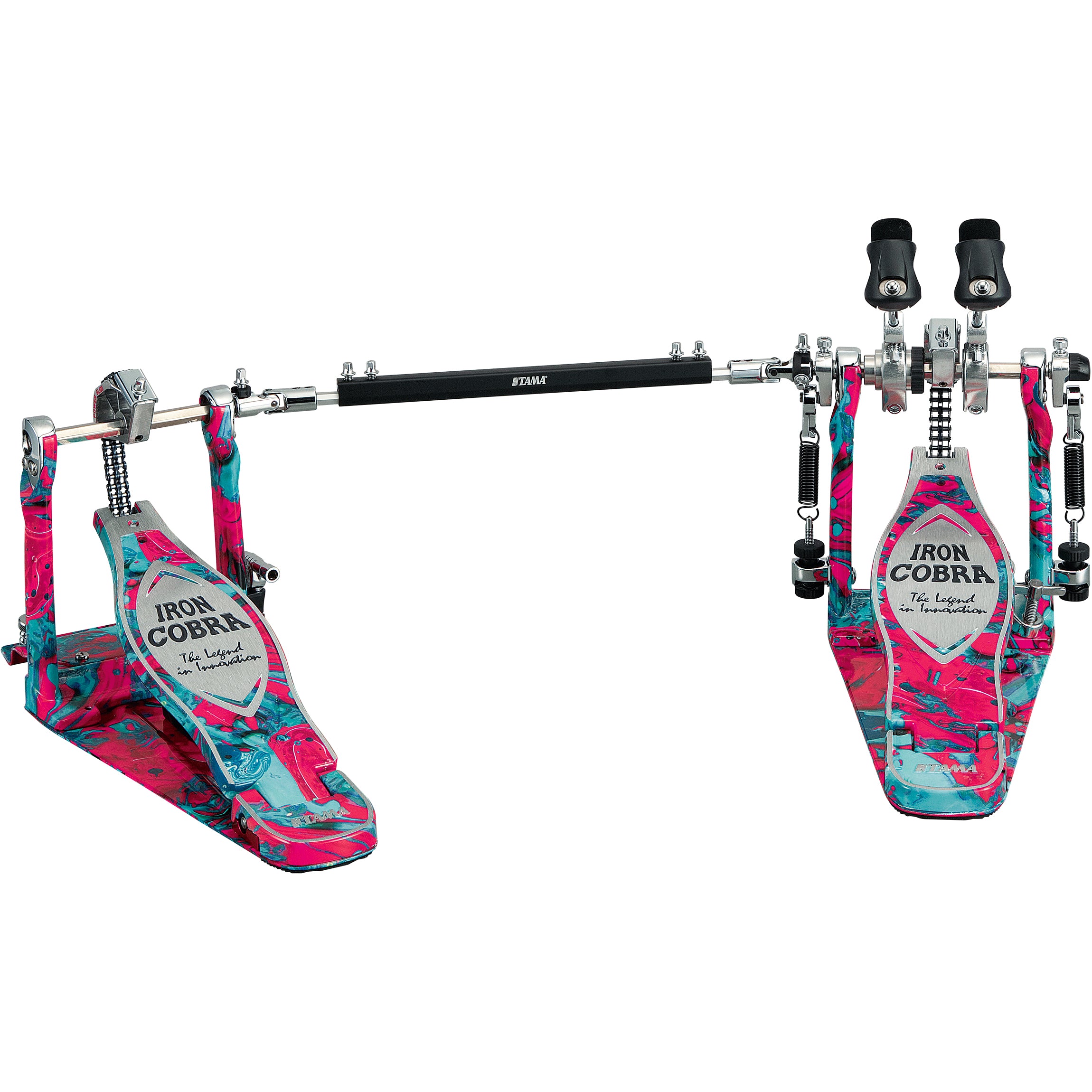 Tama Limited-Edition 50th Anniversary Iron Cobra Power Glide Coral Swirl Double Pedal