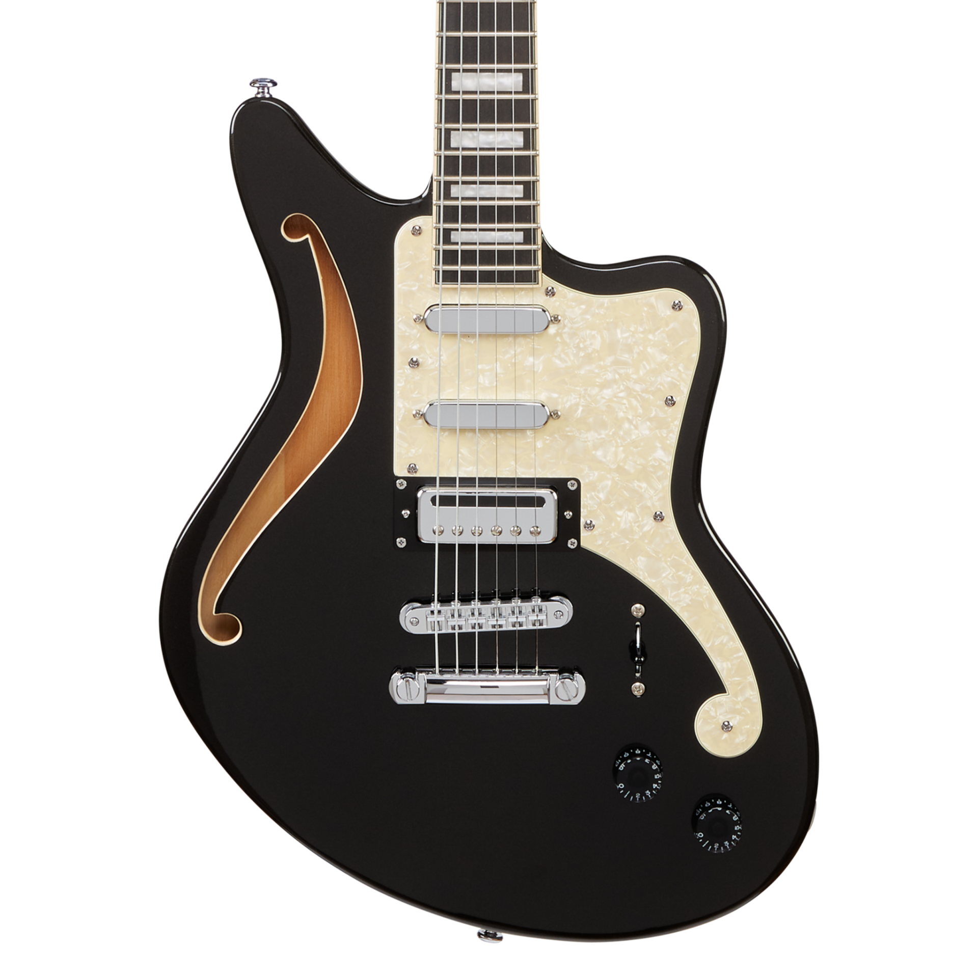 D'Angelico Premier Bedford SH Semi-Solid Electric Guitar in Black