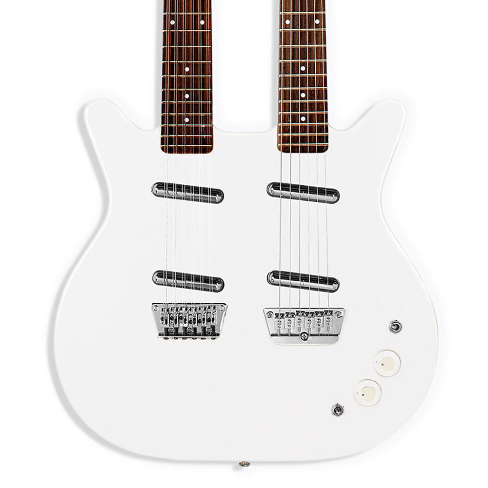 Danelectro Limited Edition 12 / 6 String Double Neck Electric Guitar -  White Pearl