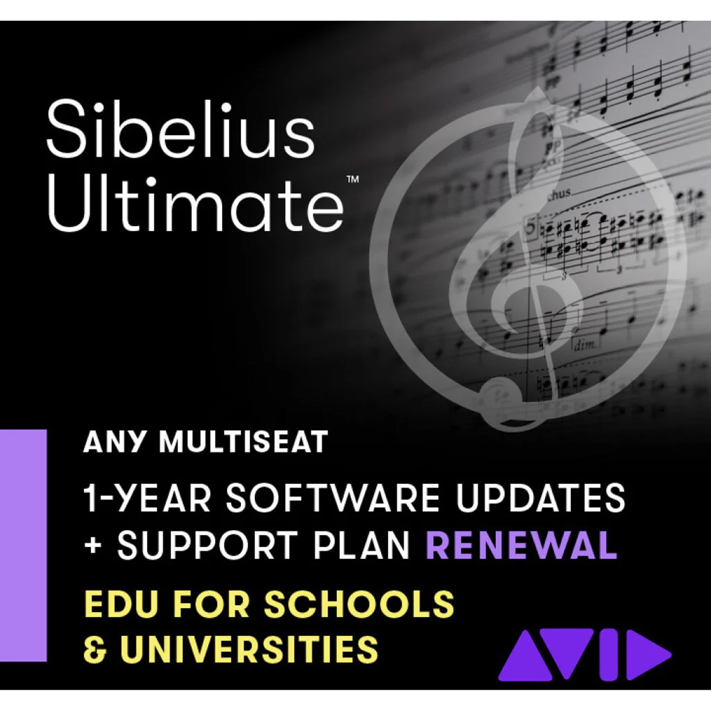 Avid 1-year Software Updates + Support RENEWAL for Sibelius | Ultimate Multiuser Site License