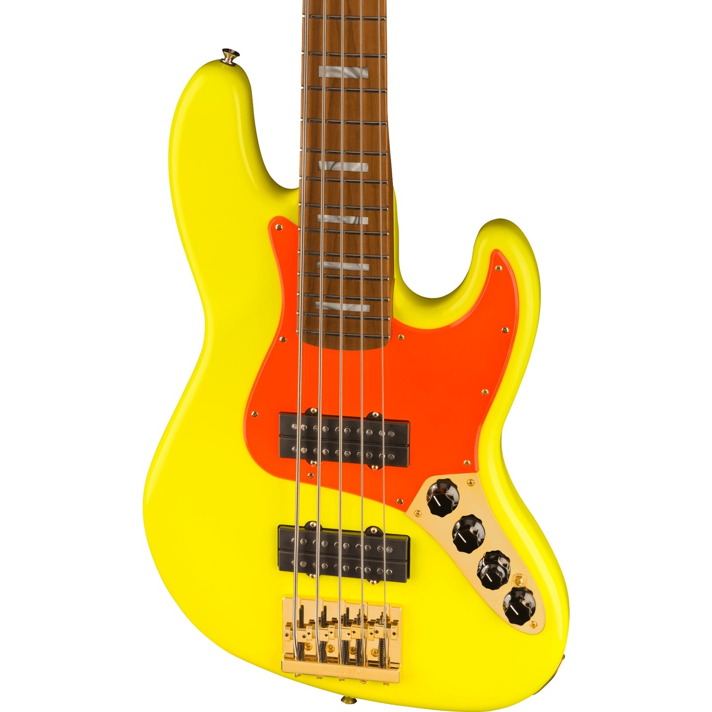 Fender MonoNeon Jazz Bass V, Maple Fingerboard - Neon Yellow