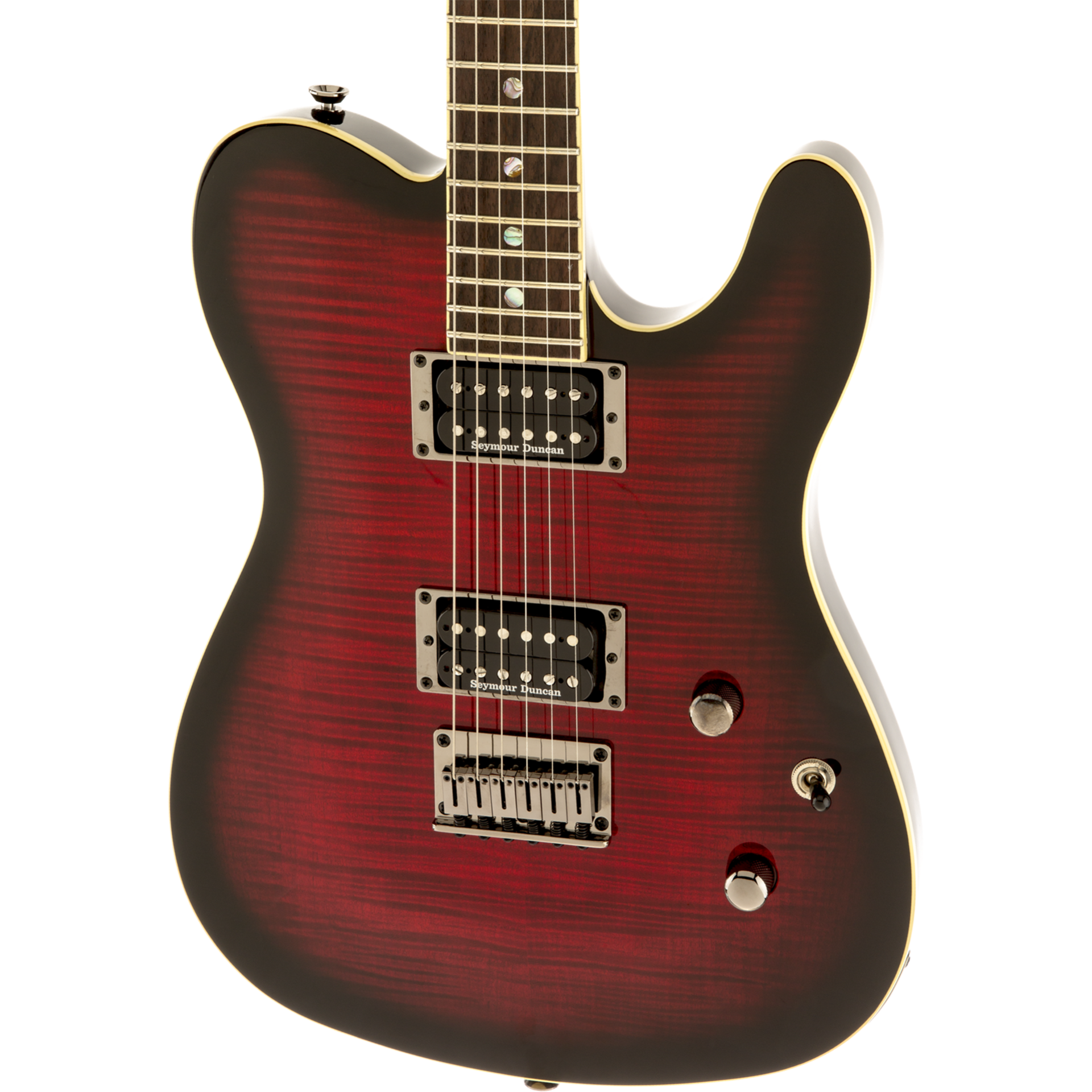 Fender Custom Telecaster FMT HH Electric Guitar in Black Cherry 