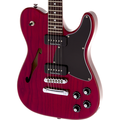 Fender Jim Adkins JA-90 Telecaster® Thinline Electric Guitar, Crimson Red Transparent