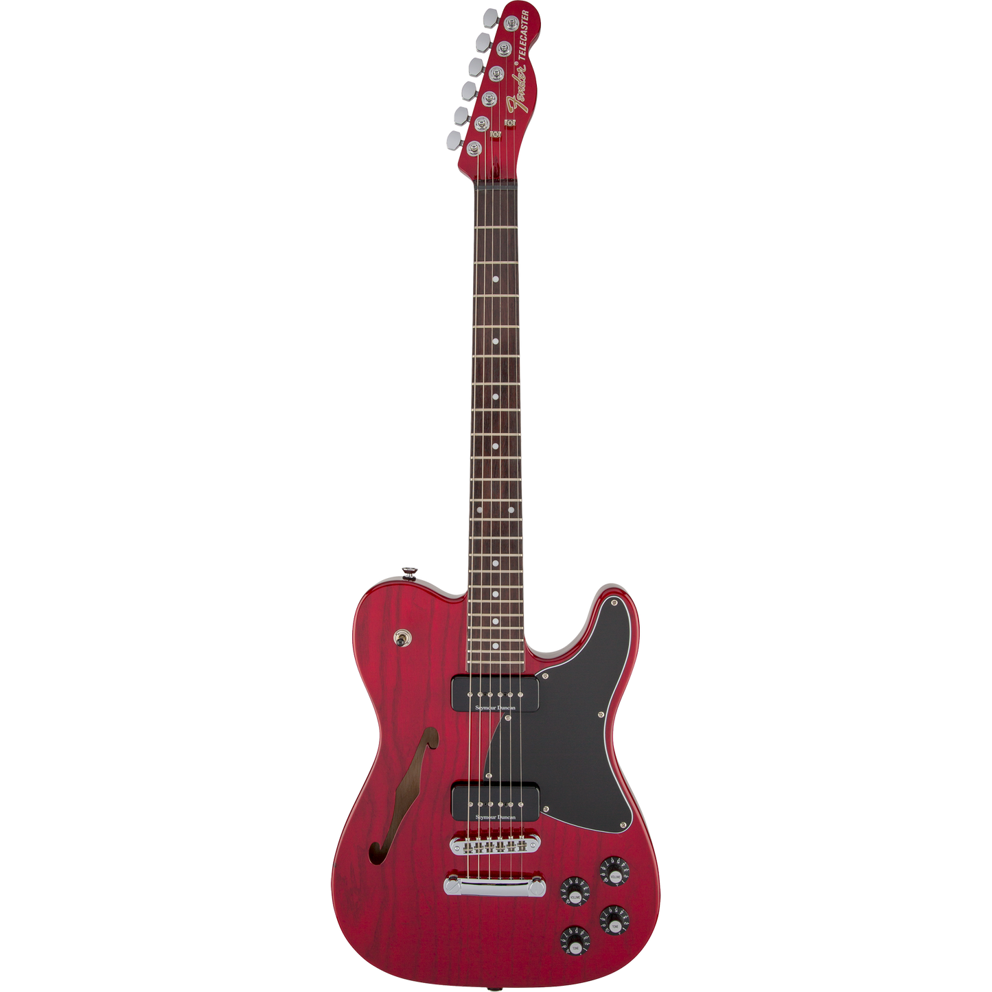 Fender Jim Adkins JA-90 Telecaster® Thinline Electric Guitar, Crimson Red Transparent