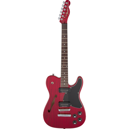 Fender Jim Adkins JA-90 Telecaster® Thinline Electric Guitar, Crimson Red Transparent