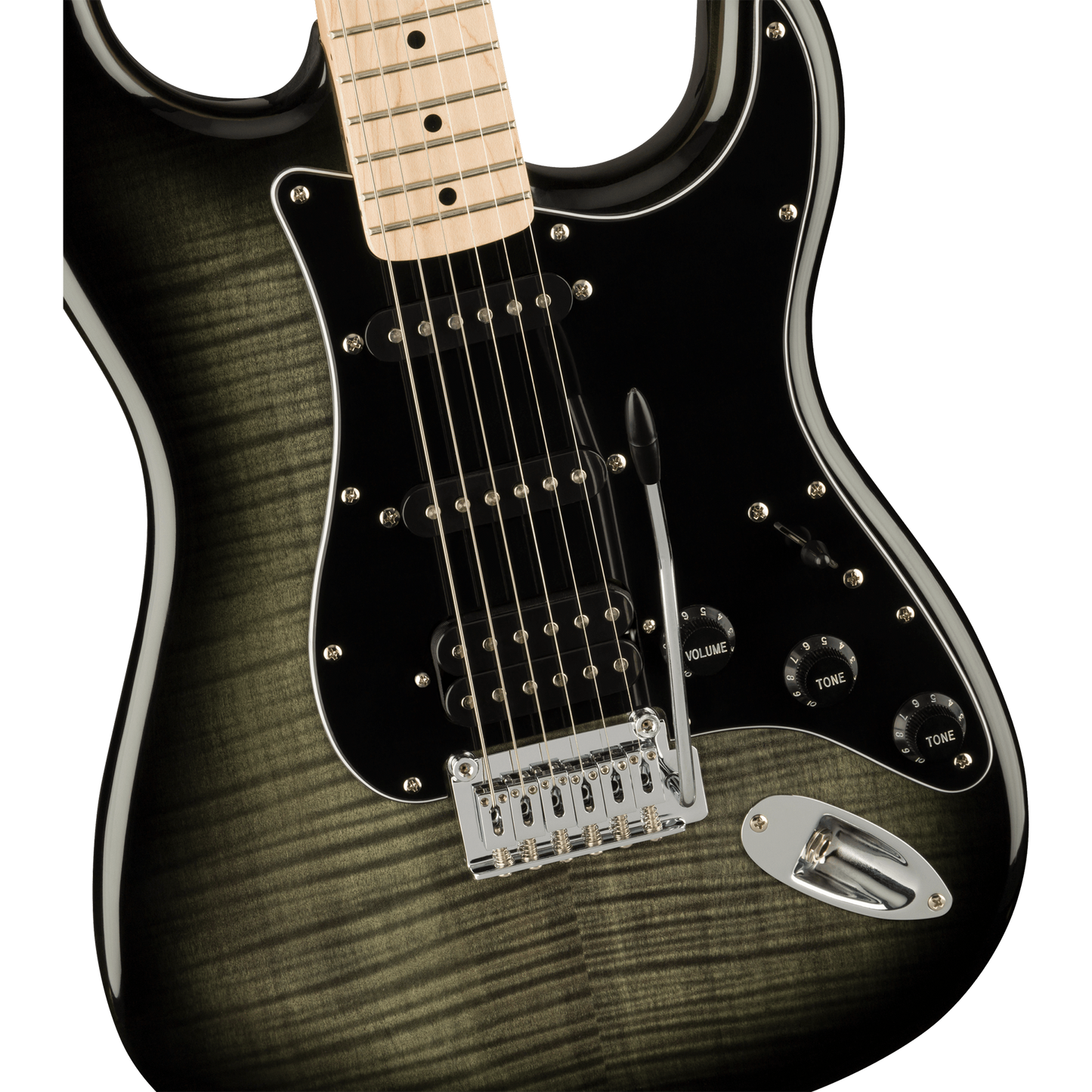 Squier Affinity Series Stratocaster FMT HSS Electric Guitar in Black Burst