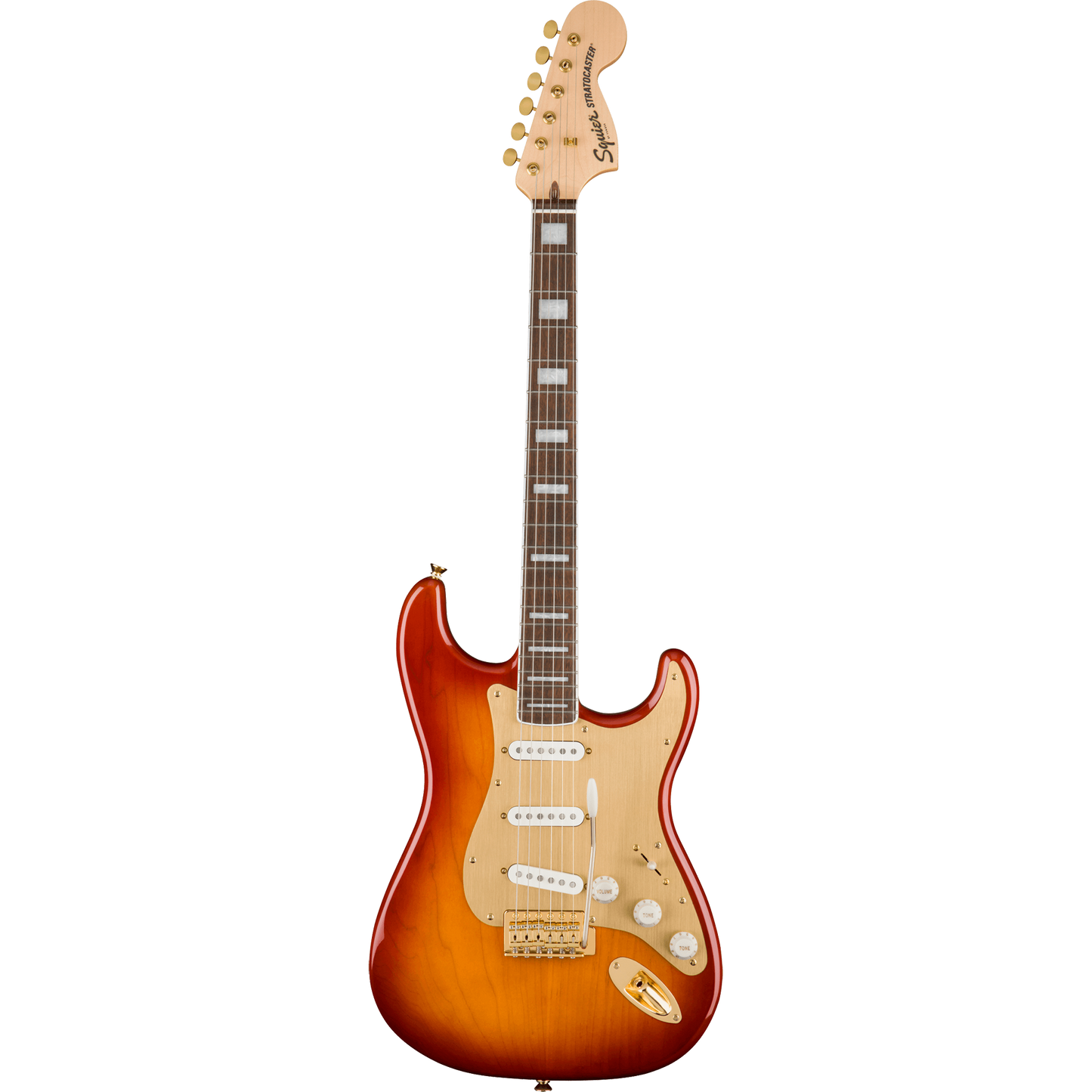 Squier 40th Anniversary Strat, Gold Edition, Laurel Fingerboard, Sienna Sunburst