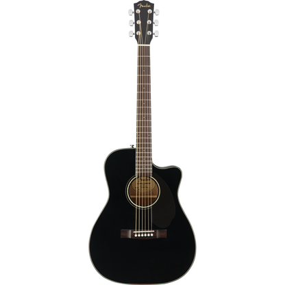 Fender CC-60SCE Concert Acoustic Electric Guitar - Walnut Fingerboard, Black