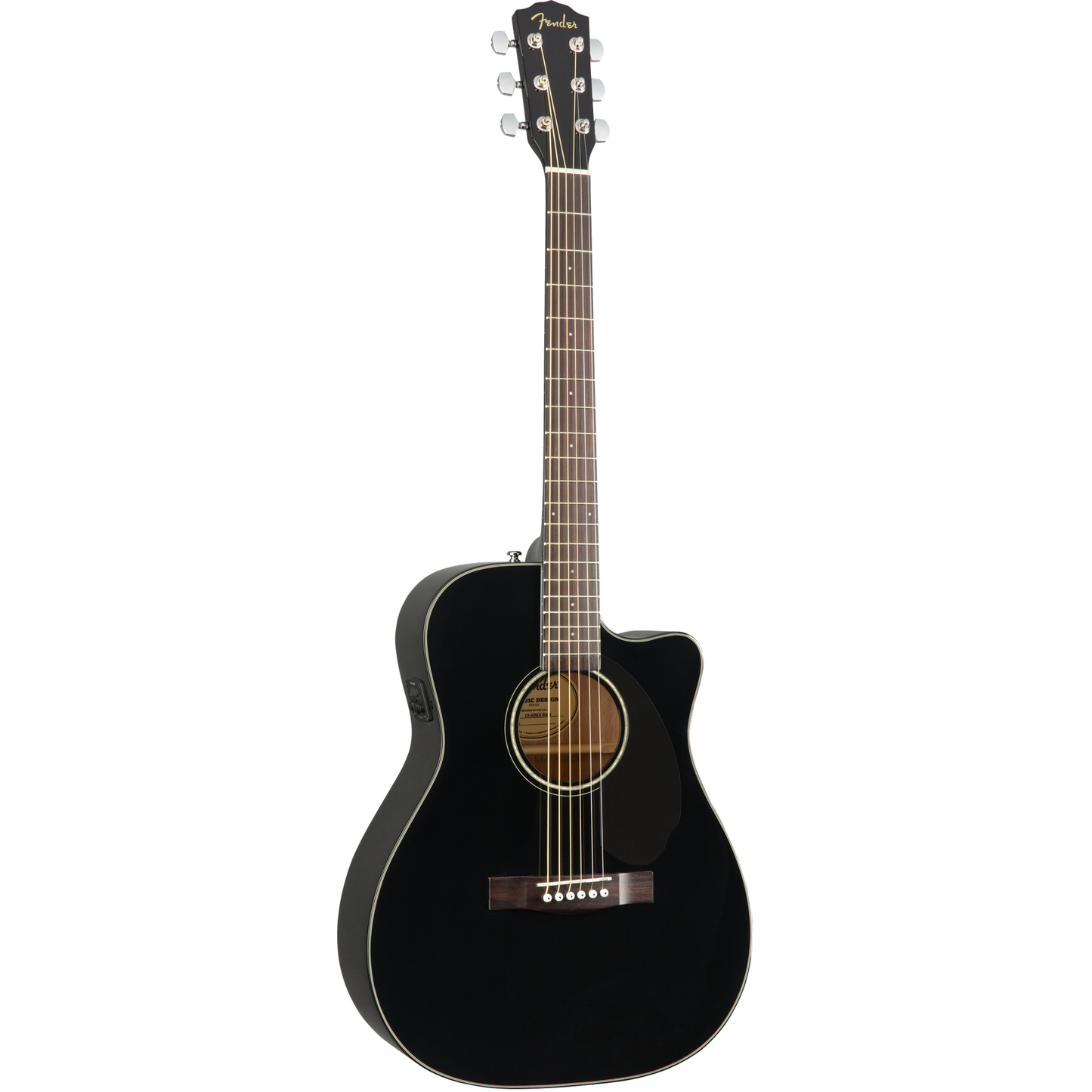 Fender CC-60SCE Concert Acoustic Electric Guitar - Walnut Fingerboard, Black