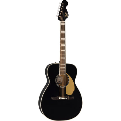 Fender Malibu Vintage Acoustic Electric Guitar - Black, Ovangkol Fingerboard