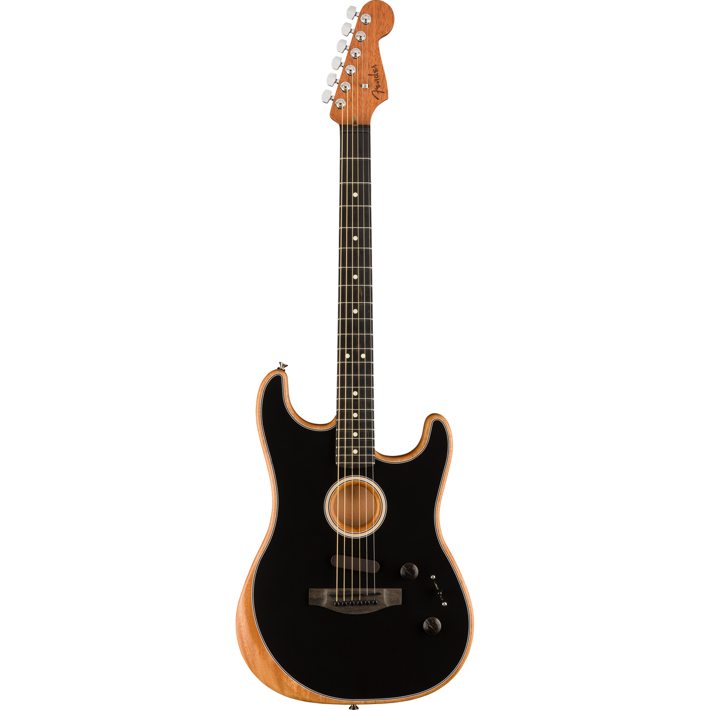 Fender Acoustasonic® Stratocaster® Acoustic/Electric Guitar, Black with Gig Bag