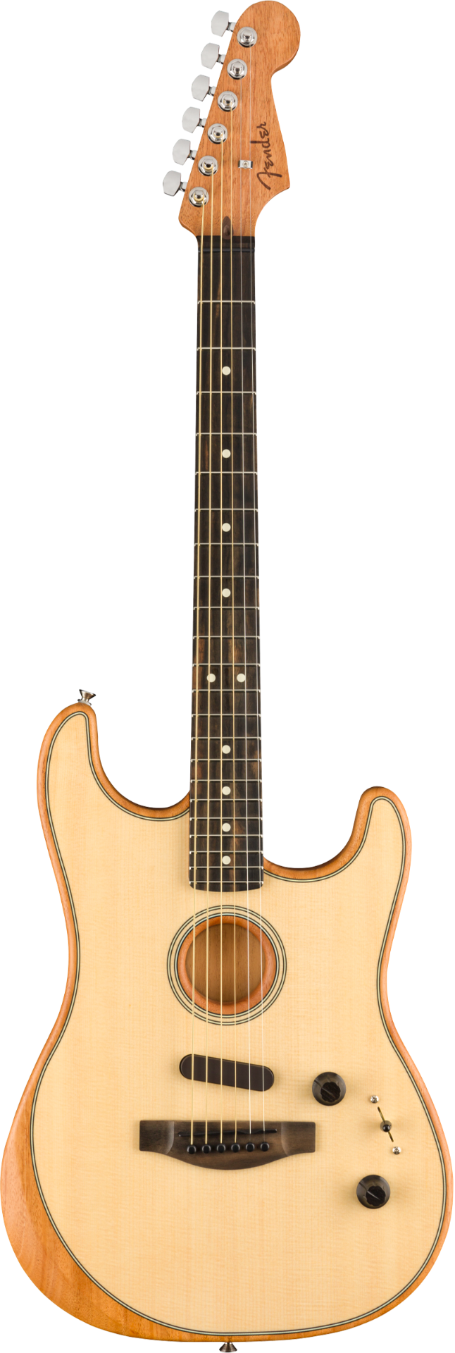 Fender Acoustasonic Stratocaster Acoustic Electric Hybrid Guitar in Natural