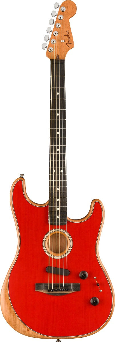 Fender Acoustasonic Stratocaster Acoustic Electric Hybrid Guitar in Dakota Red