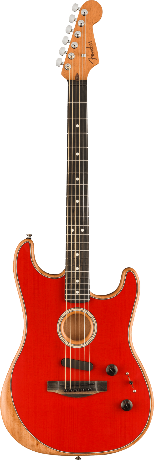 Fender Acoustasonic Stratocaster Acoustic Electric Hybrid Guitar in Dakota Red