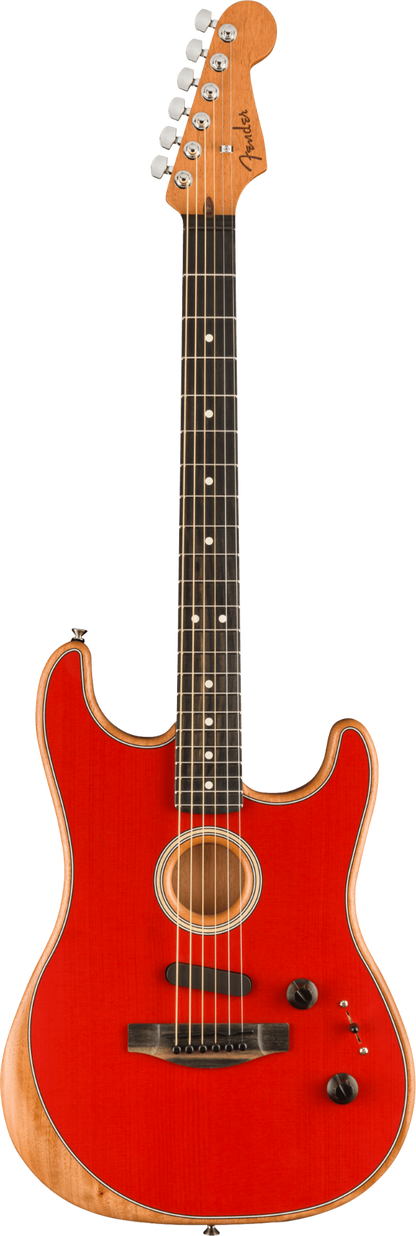 Fender Acoustasonic Stratocaster Acoustic Electric Hybrid Guitar in Dakota Red