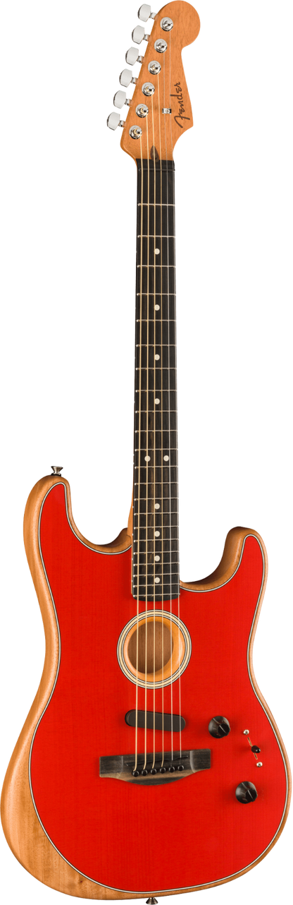 Fender Acoustasonic Stratocaster Acoustic Electric Hybrid Guitar in Dakota Red