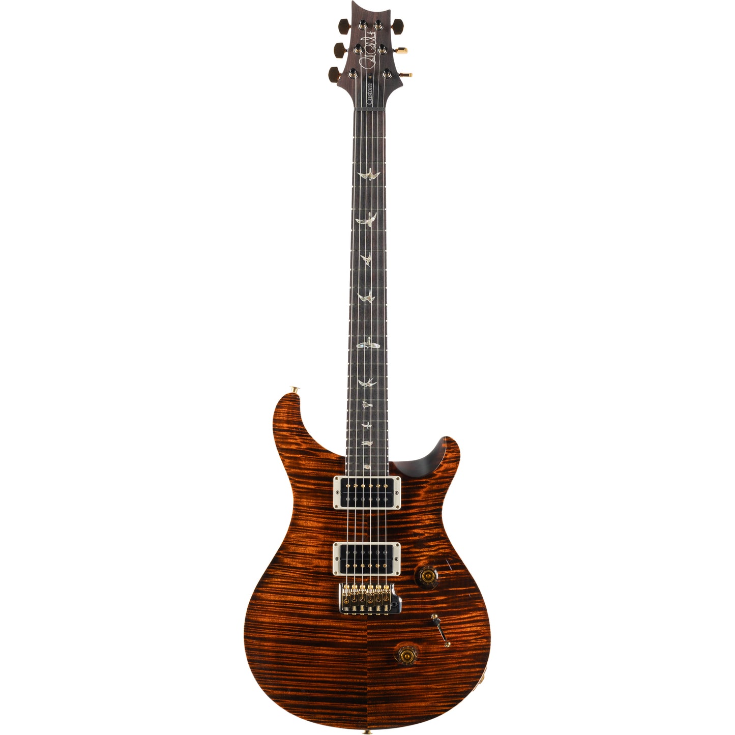 PRS Custom 24 10 Top Electric Guitar, Orange Tiger