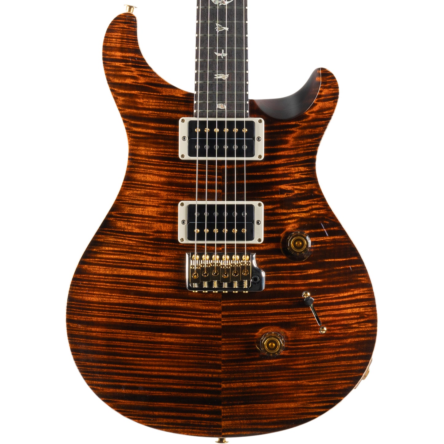 PRS Custom 24 10 Top Electric Guitar, Orange Tiger