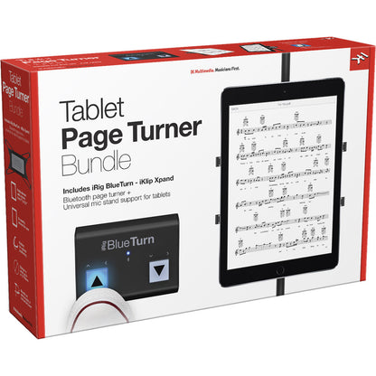 IK Multimedia CBBTXPHCDIN Irig Blueturn + Iklip Xpand Tablet Page Turner Bundle