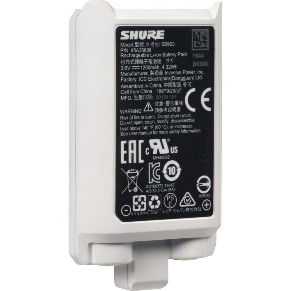 Shure SB903 Lithium Ion Rechargeable Battery