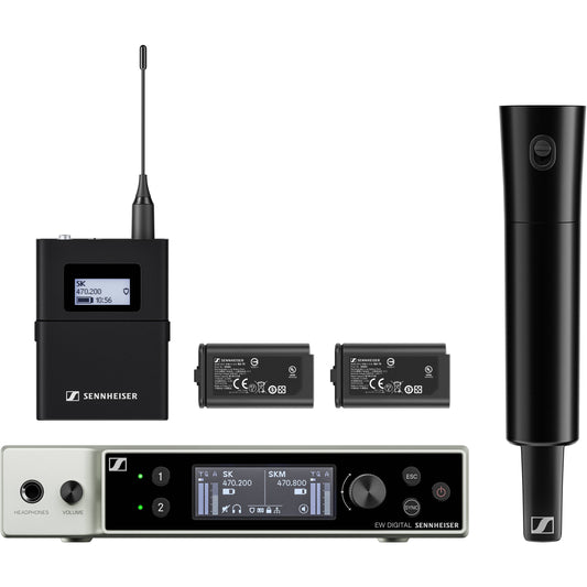 Sennheiser EW-DX SK/SKM-S Base Set Combo Wireless Handheld and Bodypack Transmitter System - R1-9 Band