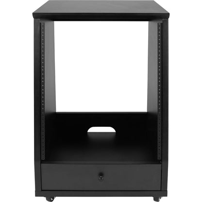 Gator Elite Furniture Series Angled Studio Rack with Locking Casters - 12 RU, Black