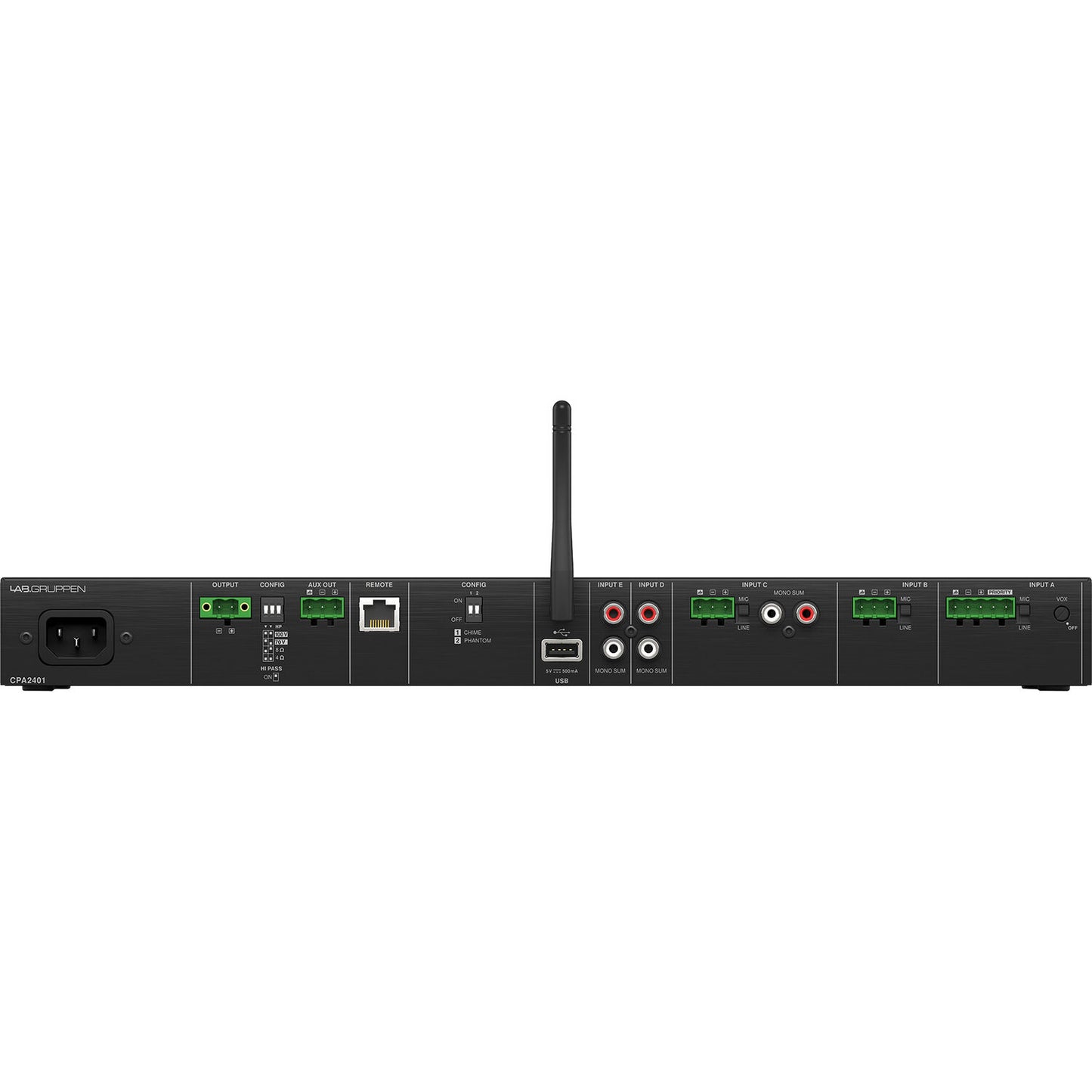 Lab Gruppen CPA2401 5-Input Commercial Mixer Amplifier with Bluetooth and USB Media Player