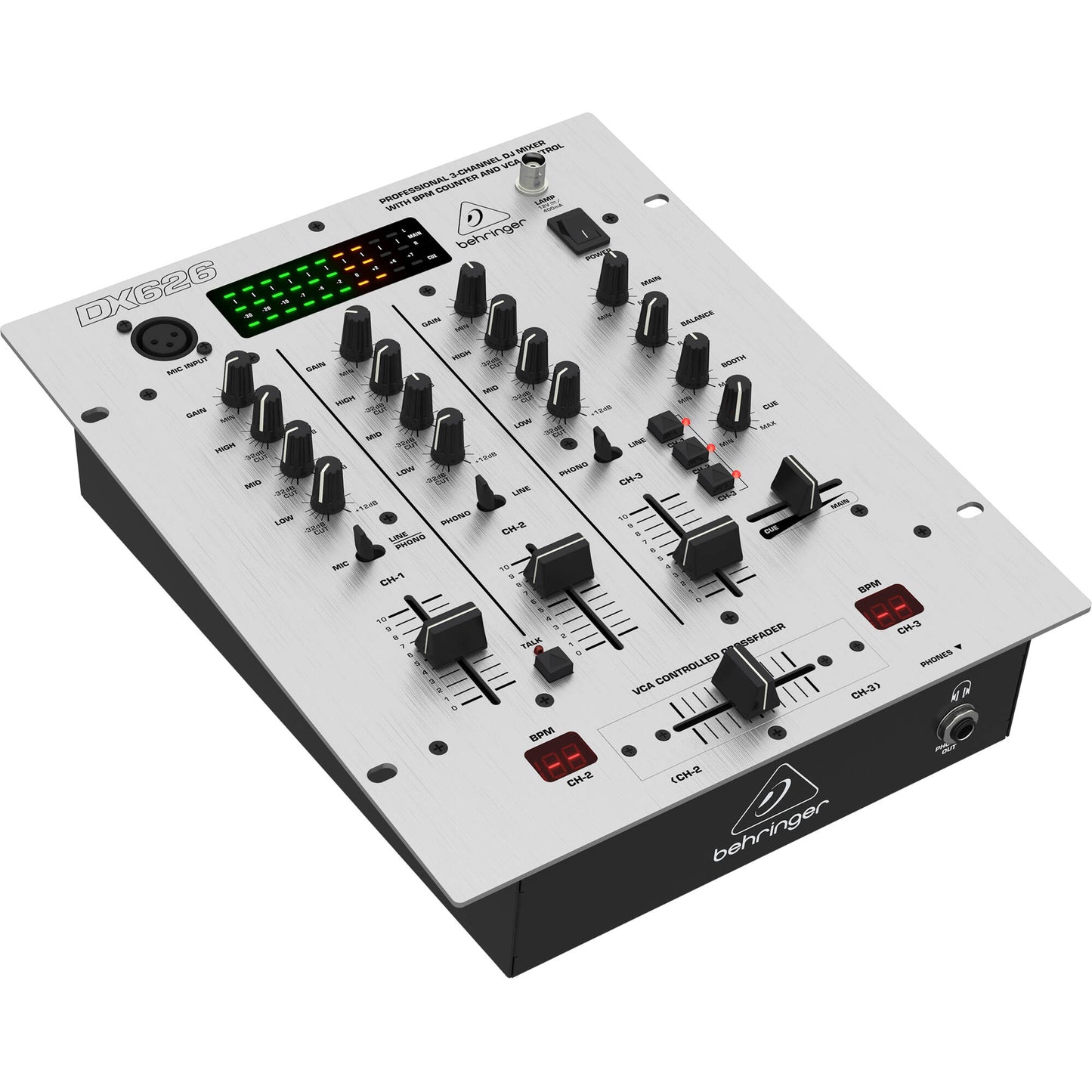 Behringer DX626 Professional 3-Channel DJ Mixer with BPM Counter and VCA Control