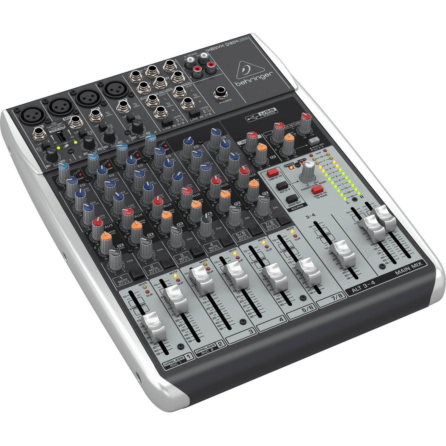 Behringer XENYX Q1204USB Analog Mixer with USB/Audio Interface - Wireless Ready