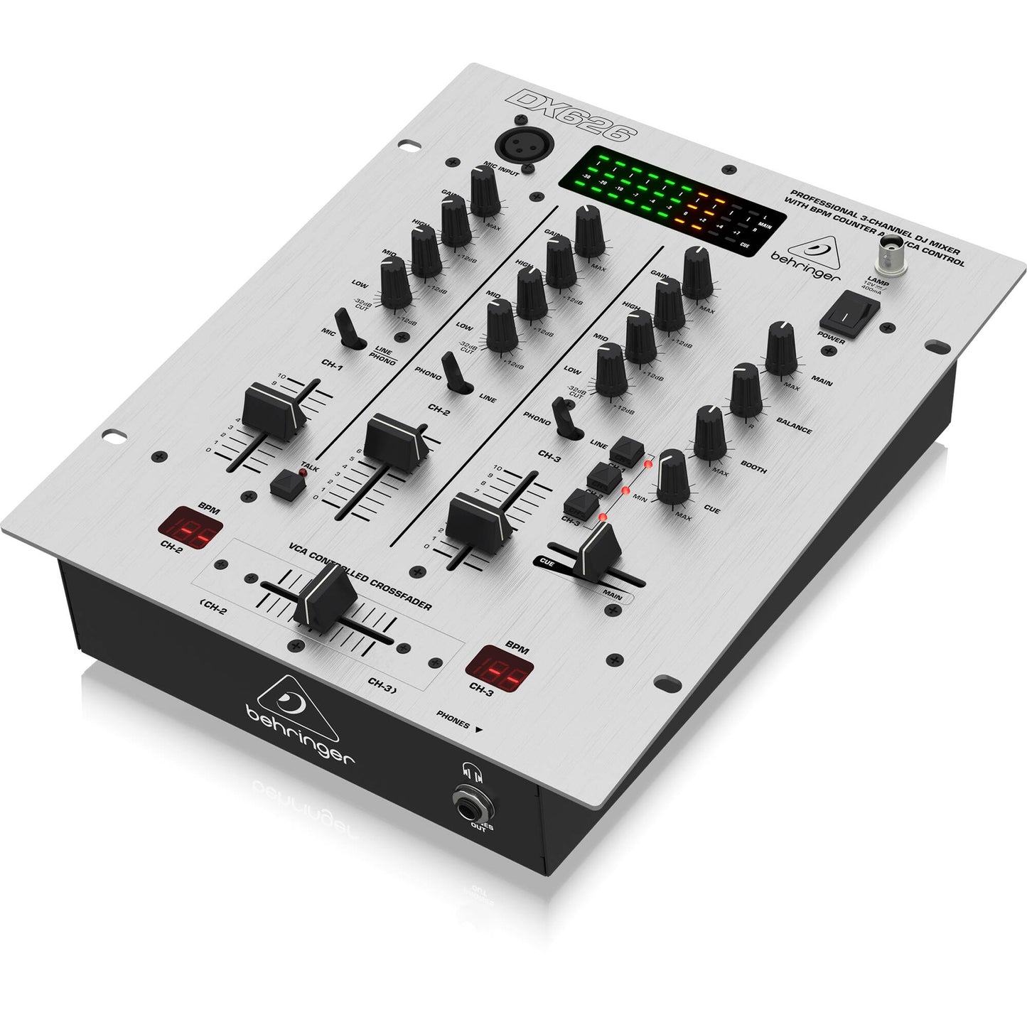 Behringer DX626 Professional 3-Channel DJ Mixer with BPM Counter and VCA Control