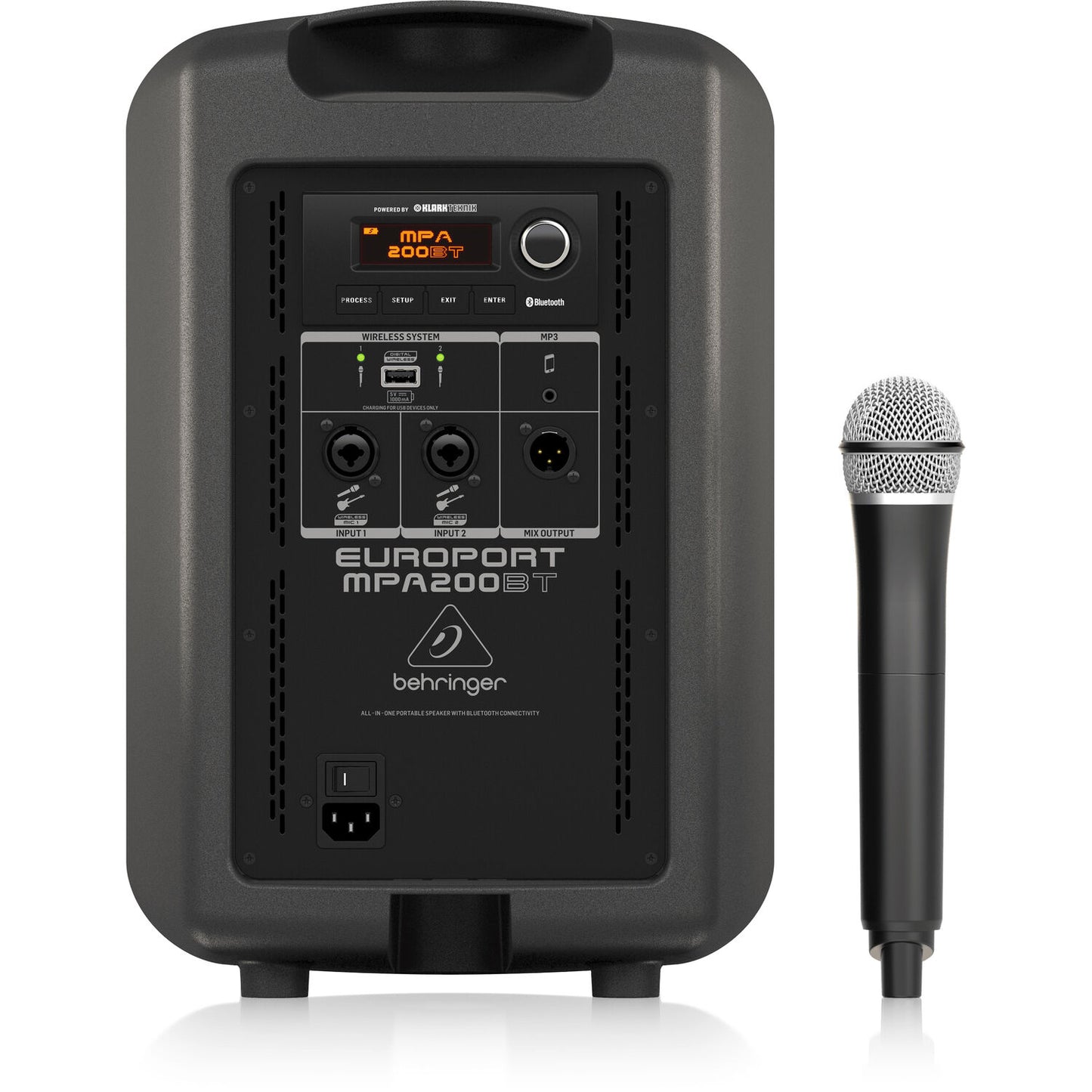 Behringer MPA200BT Battery-Powered 8" PA Speaker with Handheld Wireless System & Bluetooth