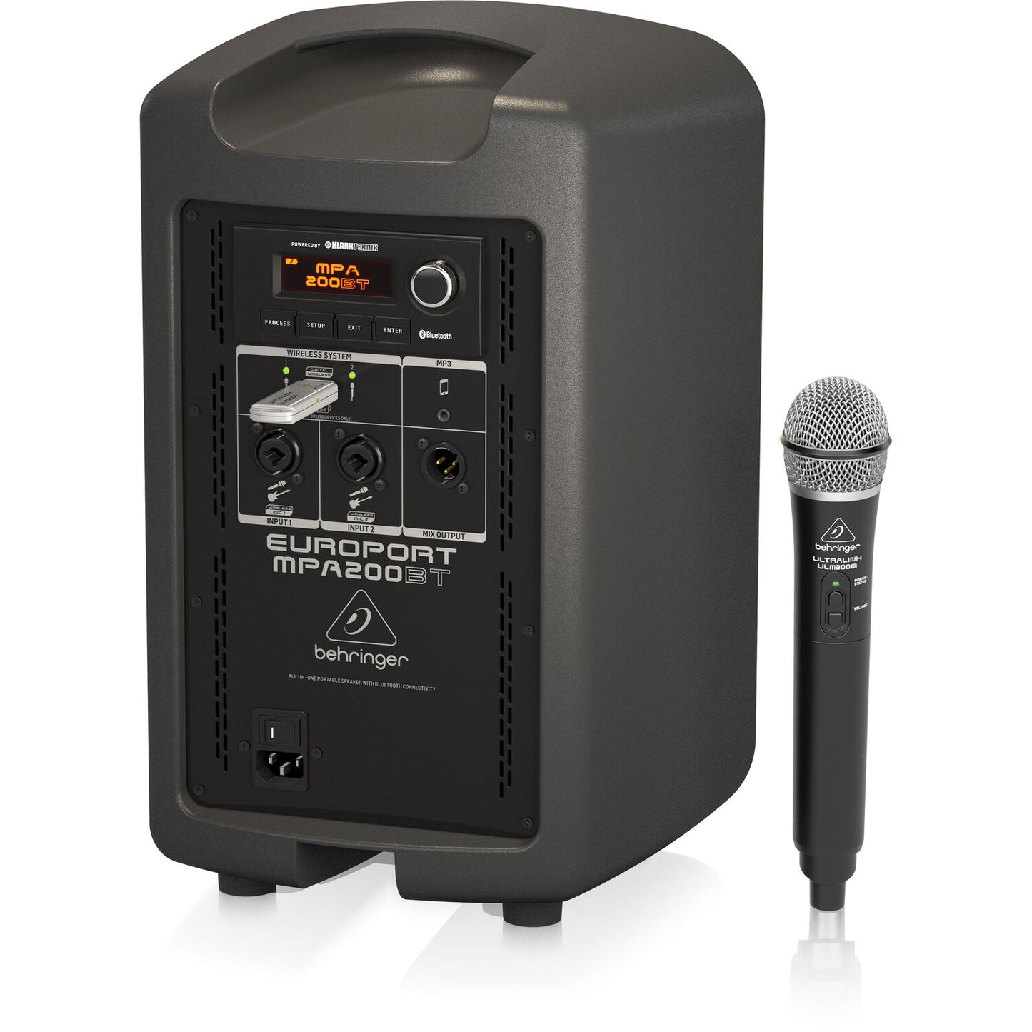 Behringer MPA200BT Battery-Powered 8" PA Speaker with Handheld Wireless System & Bluetooth