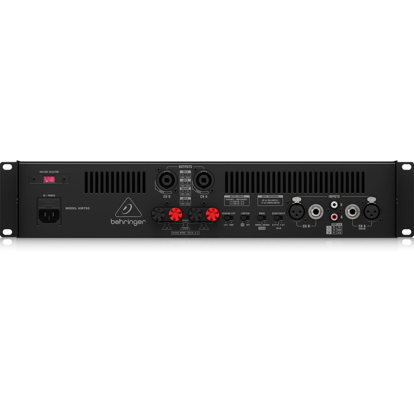 Behringer KM750 750W Stereo Power Amplifier with ATR Technology