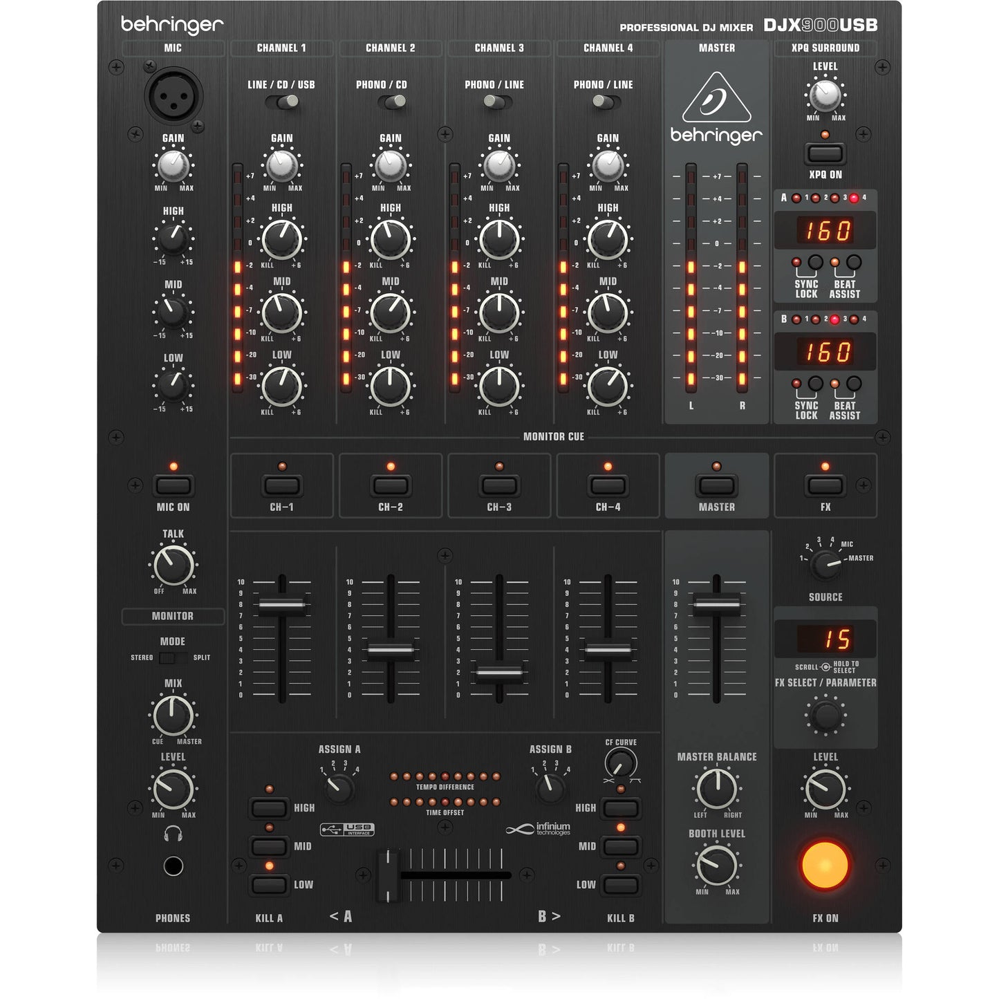 Behringer Pro Mixer DJX900USB 4-channel DJ Mixer