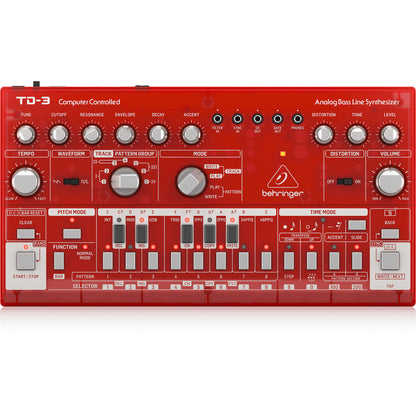 Behringer TD-3-SB Analog Bass Line Synthesizer with 16-Step Sequencer - Strawberry