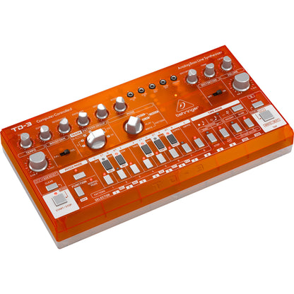 Behringer TD-3-TG Analog Bass Line Synthesizer with 16-Step Sequencer - Tangerine