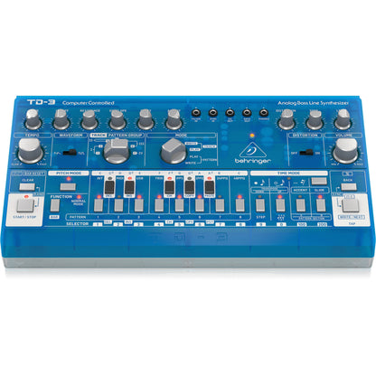 Behringer TD-3-BB Analog Bass Line Synthesizer with 16-Step Sequencer - Baby Blue