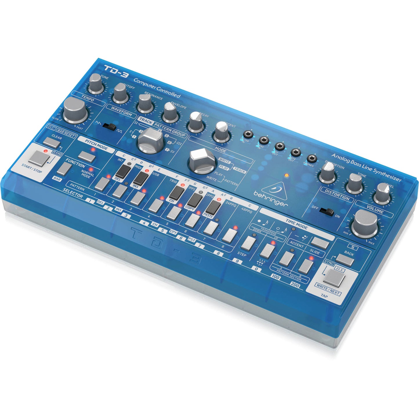 Behringer TD-3-BB Analog Bass Line Synthesizer with 16-Step Sequencer - Baby Blue