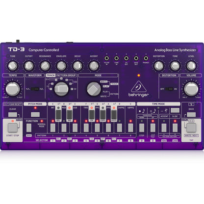 Behringer TD-3-GP Analog Bass Line Synthesizer with 16-Step Sequencer - Purple