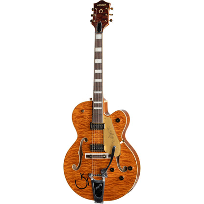 Gretsch G6120TGQM-56 Limited Edition Quilt Classic Chet Atkins® Hollow Body Electric Guitar w/ Bigsby®, Roundup Orange Stain Lacquer