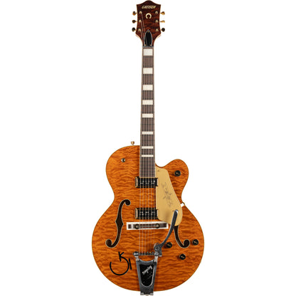 Gretsch G6120TGQM-56 Limited Edition Quilt Classic Chet Atkins® Hollow Body Electric Guitar w/ Bigsby®, Roundup Orange Stain Lacquer