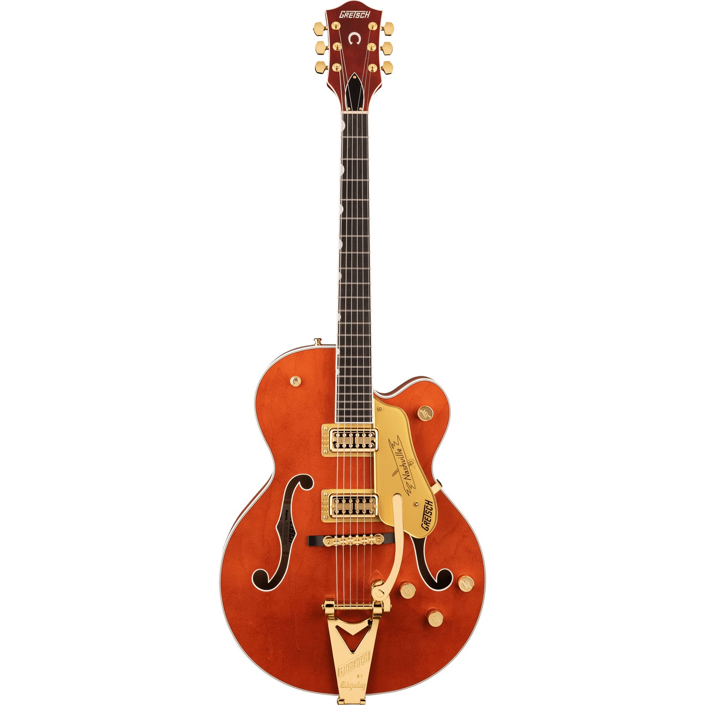 Gretsch G6120TG Players Edition Nashville® Hollow Body Electric Guitar, Ebony Fingerboard, Orange Stain