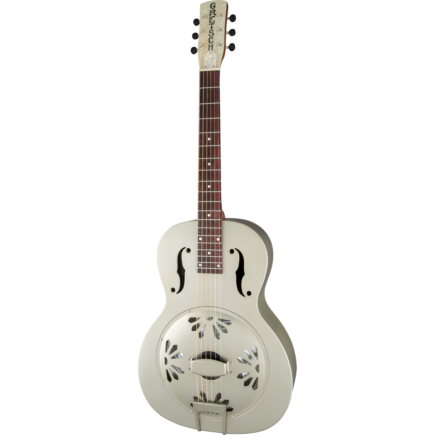 Gretsch G9201 Honey Dipper Round-Neck, Brass Body Biscuit Cone Resonator Guitar, Shed Roof Finish