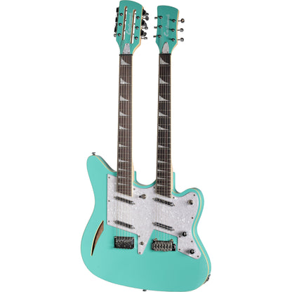 Eastwood Guitars Surfcaster 12/6 Double Neck Electric Guitar - Seafoam Green