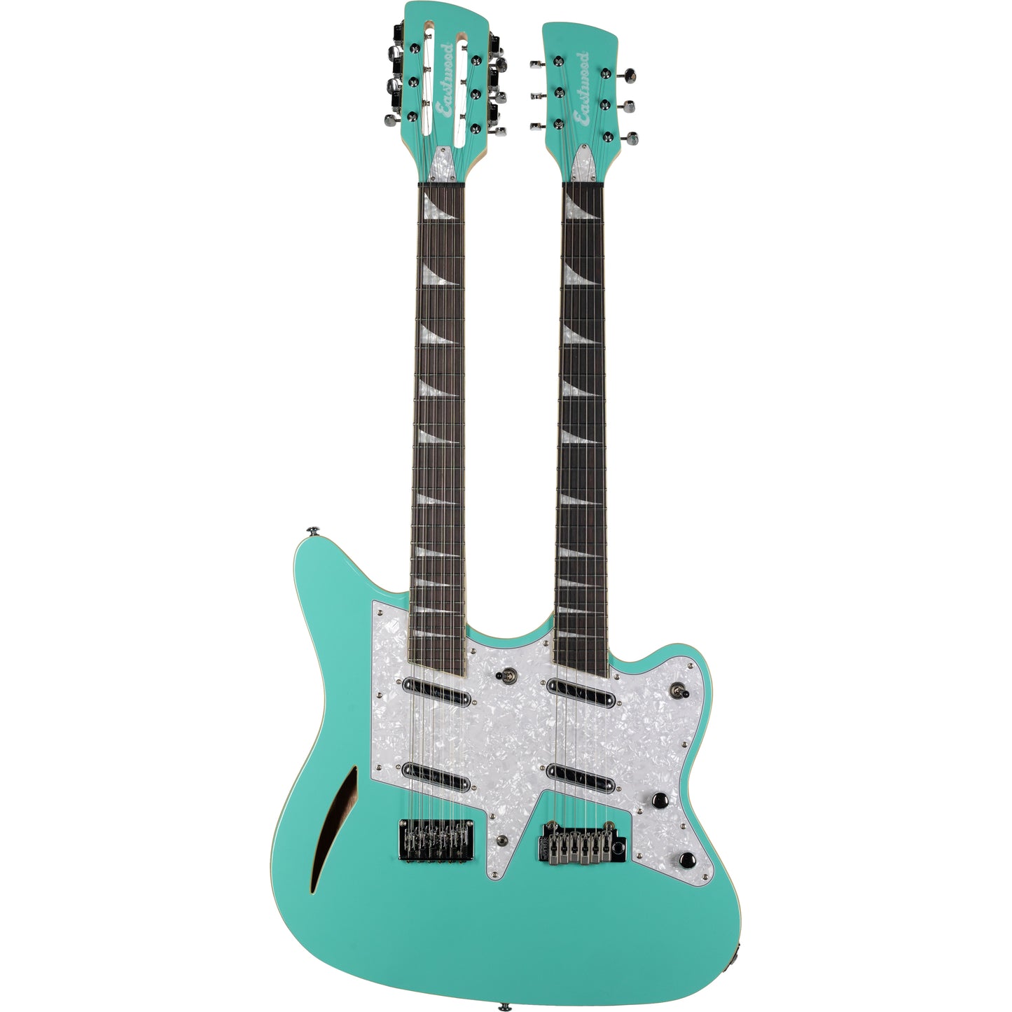 Eastwood Guitars Surfcaster 12/6 Double Neck Electric Guitar - Seafoam Green