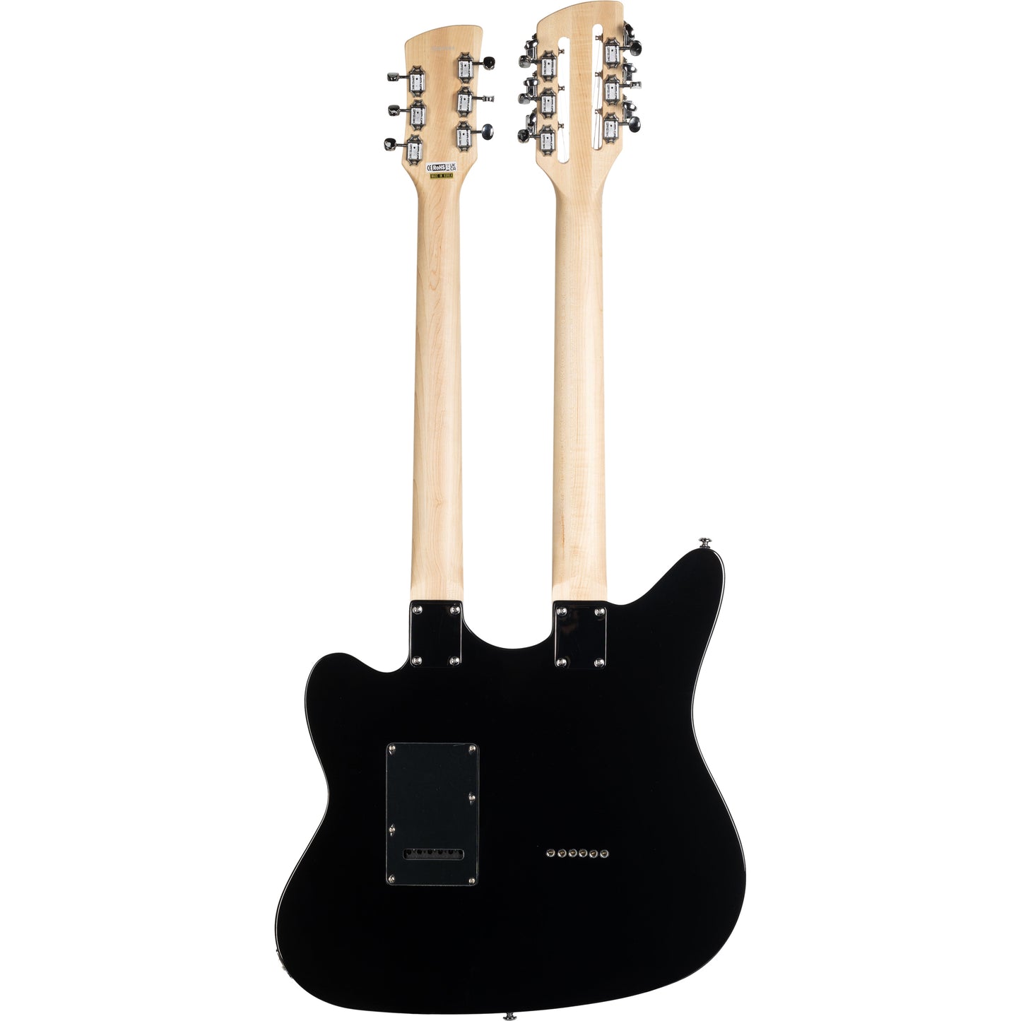 Eastwood Guitars Surfcaster 12/6 Double Neck Electric Guitar - Black