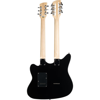 Eastwood Guitars Surfcaster 12/6 Double Neck Electric Guitar - Black