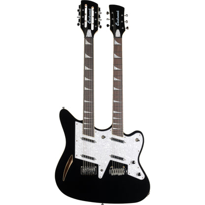 Eastwood Guitars Surfcaster 12/6 Double Neck Electric Guitar - Black