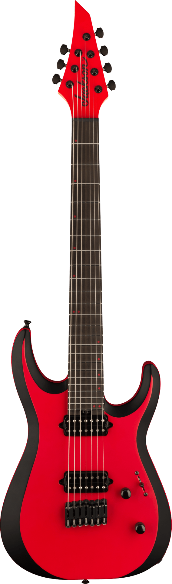 Jackson Pro Plus Series DK Modern MDK7 HT - Satin Red with Black Bevels