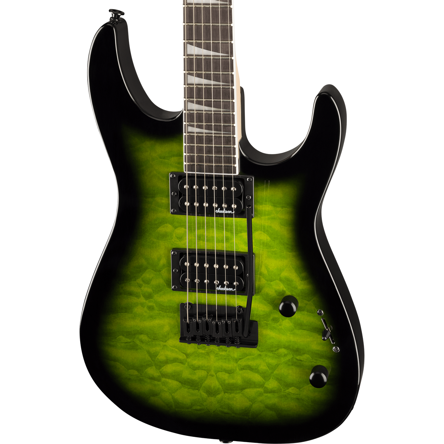 Jackson JS Series Dinky® JS20 DKQ 2PT Electric Guitar, Transparent Green Burst